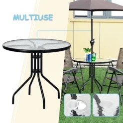 Costway 5PC Bistro Outdoor Patio Furniture Set Glass Table W/4 Folding Adjustable Chairs -Costway GUEST d2a25972 d83f 4dc6 9571 853b7b3e3fce
