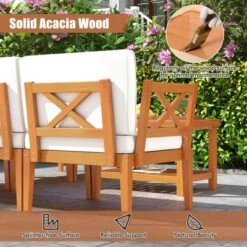 Costway 6 PCS Acacia Wood Patio Furniture Set With Cushions And 2-Tier Coffee Table 19 Costway 6 PCS Acacia Wood Patio Furniture Set With Cushions And 2-Tier Coffee Table -Costway GUEST d2dec3bd 8e8d 4126 aa84 71a3e2a7c2db
