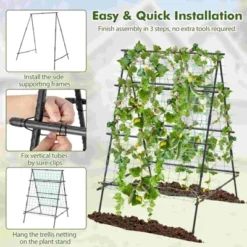 Costway Cucumber Trellis For Plant Climbing Foldable Garden Tunnel Trellis With Plastic Coated Tube 16 Costway Cucumber Trellis For Plant Climbing Foldable Garden Tunnel Trellis With Plastic Coated Tube -Costway GUEST d31882a9 ab4c 4e28 bf87 f5d366cee11f