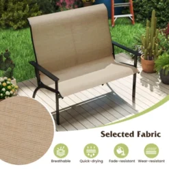 Costway 2-Person Patio Garden Bench With High Back And Armrests 880 Lbs Weight Capacity -Costway GUEST d31e9854 d4bc 45d3 a7c4 6284d99f89f4