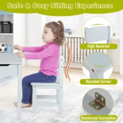 Costway Toddler Craft Table & Chair Set Kids Art Crafts Table WithPaper Roll Holder Grey/White 19 Costway Toddler Craft Table & Chair Set Kids Art Crafts Table WithPaper Roll Holder Grey/White -Costway GUEST d34072b1 525b 40c6 b182 ae63c3be2382