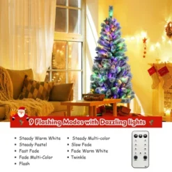 Costway 6FT Pre-Lit Hinged Christmas Tree Snow Flocked W/9 Modes Remote Control Lights -Costway GUEST d351f6cd 2f10 4ac0 b591 5787d61eceea
