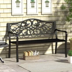 Costway 50" Porch Bench With Ergonomic Backrest & Armrests Floral Patterns Curved 15 Costway 50" Porch Bench With Ergonomic Backrest & Armrests Floral Patterns Curved -Costway GUEST d387214b 07cf 4bf0 b4bf 76d5db08c125
