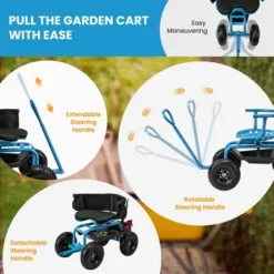 Costway Rolling Garden Cart Height Adjustable Scooter With Swivel Seat & Tool Storage Blue/Red/Green -Costway GUEST d3bf276a b9ed 41d7 b674 fe3de5d8a4b3