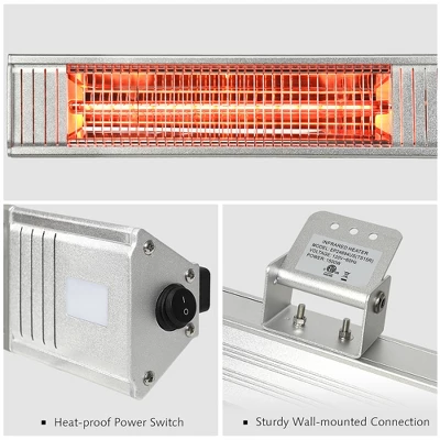 Costway 1500W Infrared Patio Heater W/ Remote Control & 24H Timer For Indoor Outdoor 4 Costway 1500W Infrared Patio Heater W/ Remote Control & 24H Timer For Indoor Outdoor - Image 2