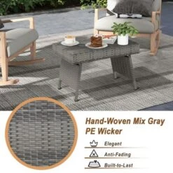 Costway Patio Folding Rattan Wicker Side Table End Coffee Table Portable Garden Mix Grey 16 Costway Patio Folding Rattan Wicker Side Table End Coffee Table Portable Garden Mix Grey -Costway GUEST d49d8ebc 083d 4717 9554 ad73a5f4ad06
