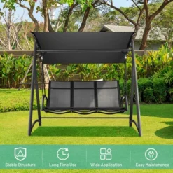 Costway Outdoor 3-Person Porch Swing Chair Aluminum Frame Adjust Canopy Patio 14 Costway Outdoor 3-Person Porch Swing Chair Aluminum Frame Adjust Canopy Patio -Costway GUEST d4aac278 565b 4490 bb36 1d09f34f93a9
