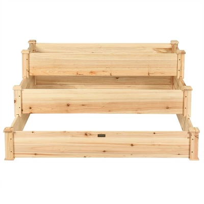 Costway 3 Tier Wooden Raised Vegetable Garden Bed Elevated Planter Kit Outdoor Gardening 11 Costway 3 Tier Wooden Raised Vegetable Garden Bed Elevated Planter Kit Outdoor Gardening - Image 9