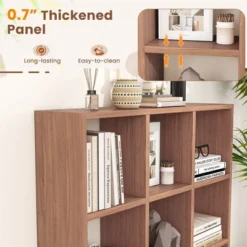 Costway 2 PCS 9-Cube Bookcase With 6 Removable Shelves Raised Support Feet For Living Room Brown/White -Costway GUEST d5189e9a f687 433c 8f29 0f88ba6b816b 1
