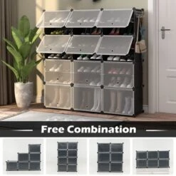 Costway Portable Shoe Rack Organizer 12-Cube 48 Pair Shoe Shelf Storage Cabinet W/Hook 16 Costway Portable Shoe Rack Organizer 12-Cube 48 Pair Shoe Shelf Storage Cabinet W/Hook -Costway GUEST d53a2dd0 3dae 4add a85f 8f3153ce9a38