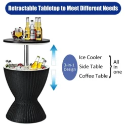 Costway 8 Gallon 3 In 1 Patio Rattan Cooler Bar Table Adjust Ice Bucket BrownBlack 18 Costway 8 Gallon 3 In 1 Patio Rattan Cooler Bar Table Adjust Ice Bucket BrownBlack -Costway GUEST d5d3b3df 64a1 41ef 8c1b cefba70d1c37