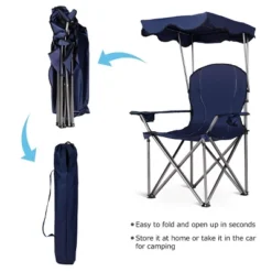 Costway Portable Folding Beach Canopy Chair W/ Cup Holders Bag Camping Hiking Outdoor -Costway GUEST d5d3ce98 ea76 4814 95f2 f04bdbdff7dc