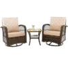 Costway Patio 3PCS Wicker Swivel Rocker Set 2 Rocking Chairs 360 Degrees With Coffee Table -Costway GUEST d614241a 084b 4516 a818 0303d70766e0