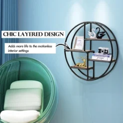 Costway Hanging Storage Shelf Round Circular Wall-Mounted 4-Tier Rack Room Decoration -Costway GUEST d62d04ae 68e2 49d9 b2a9 c096da337caf