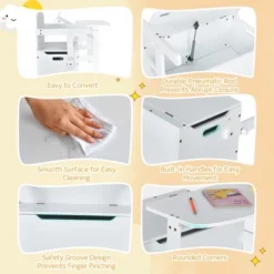 Costway 3-in-1 Kids Convertible Storage Bench Wood Activity Table And Chair Set -Costway GUEST d642ffa0 7261 4ee5 aac7 8aecf191e9c9