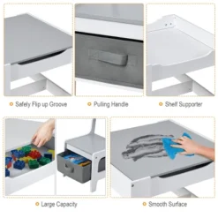 Costway Kids Table Chairs Set With Storage Boxes Blackboard Whiteboard Drawing GreyNature 20 Costway Kids Table Chairs Set With Storage Boxes Blackboard Whiteboard Drawing GreyNature -Costway GUEST d64e06ad 990a 49ea ae1a 1dafe2b11073