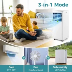 Costway 5000 BTU (8000 BTU ASHRAE) Portable Air Conditioner With Dehumidifier And Fan Sleep Mode And 24H Timer -Costway GUEST d659430b 69ea 4a0d abd3 ef40957fa6a1