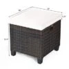Costway 2PCS Patio Rattan Ottoman Cushioned Seat Beige -Costway GUEST d698b0f2 0b2b 44a8 ae13 5f6c98958514