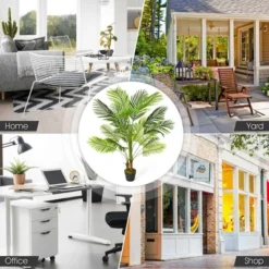 Costway 4.3Ft Artificial Phoenix Palm Tree Plant For Indoor Home Office Store -Costway GUEST d6b656c7 8177 456a 8b7c 0217586dc417