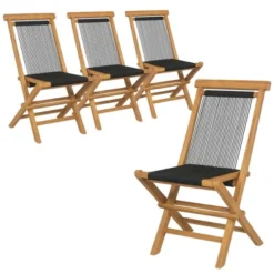 Costway 2/4 PCS Patio Folding Chairs With Woven Rope Seat & Back Indonesia Teak Wood For Porch Natural&Black 23 Costway 2/4 PCS Patio Folding Chairs With Woven Rope Seat & Back Indonesia Teak Wood For Porch Natural&Black -Costway GUEST d7101c0a ad2a 4bf0 ad57 d0dcb275b830