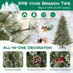 Costway 6/7.5/9 FT Artificial Christmas Tree With 360° Quick Power Connector 598/1086/1714 Pine Needles -Costway GUEST d74073f9 07a1 44b5 b1a2 3452fba4307f