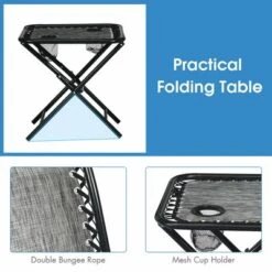 Costway 3PCS Zero Gravity Recliner Lounge Chairs Pillows Table Portable Folding Grey 20 Costway 3PCS Zero Gravity Recliner Lounge Chairs Pillows Table Portable Folding Grey -Costway GUEST d75f83cf 3086 48fa 84e6 b73c4398d157