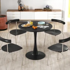 Costway 31.5" Round Dining Table With Anti-Slip PP Ring Modern Bistro Table For Dining Room -Costway GUEST d7a9cbc5 4f9e 4431 81d4 a5faf78e9367