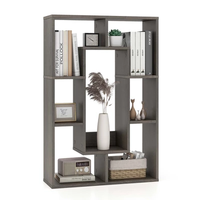 Costway 7-Cube Geometric Bookshelf With Anti-Toppling Device Modern Open Bookcase White/Black/Oak/Rustic Brown/Natural/Grey 12 Costway 7-Cube Geometric Bookshelf With Anti-Toppling Device Modern Open Bookcase White/Black/Oak/Rustic Brown/Natural/Grey - Image 10
