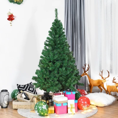 Costway Artificial PVC Christmas Tree W/Stand Holiday Season Indoor Outdoor Green 4 Costway Artificial PVC Christmas Tree W/Stand Holiday Season Indoor Outdoor Green - Image 2