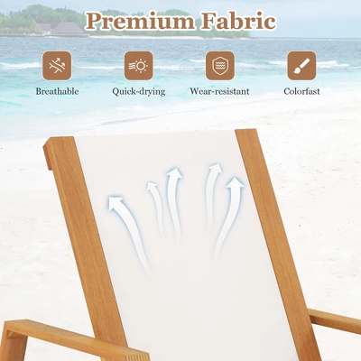 Costway 1/2 PCS Outdoor Chaise Lounge With Adjustable 5-position Backrest Solid Wood Frame 10 Costway 1/2 PCS Outdoor Chaise Lounge With Adjustable 5-position Backrest Solid Wood Frame - Image 8