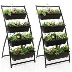 Costway 2PCS 5 FT 4-Tier Vertical Raised Garden Bed Elevated Planter W/4 Container Boxes 19 Costway 2PCS 5 FT 4-Tier Vertical Raised Garden Bed Elevated Planter W/4 Container Boxes -Costway GUEST d947adae 936a 4b82 acd2 524c1a87077d