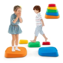 Costway 5 Pcs Balance Stepping Stones For Kids With Non-Slip Surface And Edging -Costway GUEST d95349d0 853e 4825 8739 a8f6e5640062