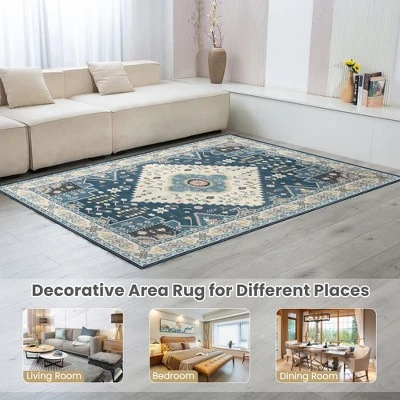 Costway Area Rugs 5'4'' X 6'7''5'4'' X 7'7'' Faux Wool Fabric Doormat Home Carpet Living Room Bedroom 6 Costway Area Rugs 5'4'' X 6'7''5'4'' X 7'7'' Faux Wool Fabric Doormat Home Carpet Living Room Bedroom - Image 4