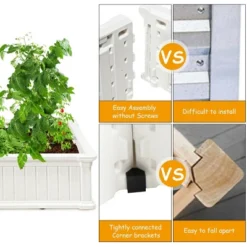 Costway 2 Pcs 48.5'' Raised Garden Bed Square Plant Box Planter Flower Vegetable White 14 Costway 2 Pcs 48.5'' Raised Garden Bed Square Plant Box Planter Flower Vegetable White -Costway GUEST d9838148 ef75 45b5 92f4 66fe9f6071ed