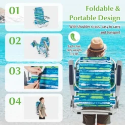 Costway Folding Beach Chair Adult Lightweight Aluminum Camping Chair With Storage Bag -Costway GUEST d9a15014 4159 4957 a344 e03457e9fab8