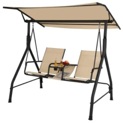 Costway 2-Seat Outdoor Patio Swing Adjustable Canopy Tempered Glass Table Top Cup Holder 20 Costway 2-Seat Outdoor Patio Swing Adjustable Canopy Tempered Glass Table Top Cup Holder -Costway GUEST d9b3854c 7e43 4ffd b6ad 5cd7a4297583
