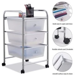 Costway 3 Drawers Metal Rolling Storage Cart Scrapbook Supply & Paper Home Office White 14 Costway 3 Drawers Metal Rolling Storage Cart Scrapbook Supply & Paper Home Office White -Costway GUEST da15d2ec ac4e 4c21 815c 2d689c56bbc7