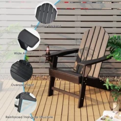 Costway HDPE Patio Adirondack Chair & Folding Footrest Set All-Weather Outdoor WhiteBlackGreyTurquoise -Costway GUEST da4c29d7 0bd9 4575 9097 a2ed70469463