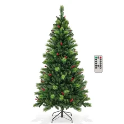 Costway 6FT/7FT/8FT Pre-Lit Artificial Christmas Tree 9 Lighting Modes With 300/400/500 LED Lights & Timer -Costway GUEST dacba6f0 15b2 4f1b 98f4 1e364c936511