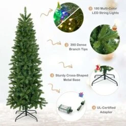 Costway 5FT Pre-Lit Hinged Artificial Christmas Tree With 390 Tips & 180 Multicolor Lights -Costway GUEST dad249e4 3168 4ef8 bf79 4162eb42494d