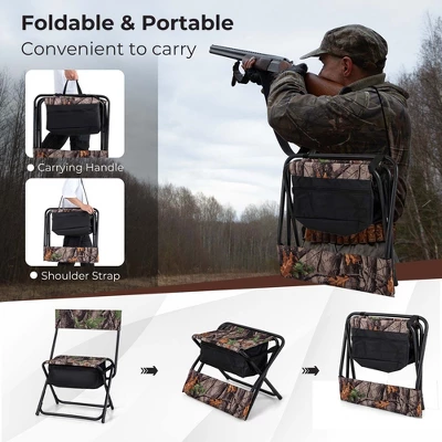 Costway Folding Hunting Chair Foldable Portable Fishing Stool With Storage Pocket 7 Costway Folding Hunting Chair Foldable Portable Fishing Stool With Storage Pocket - Image 5