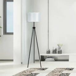 Costway Modern Metal Tripod Floor Lamp White Fabric Shade W/ Chain Switch Home & Office 13 Costway Modern Metal Tripod Floor Lamp White Fabric Shade W/ Chain Switch Home & Office -Costway GUEST db451ed6 f489 4f6b 8e37 2b0111ce5040