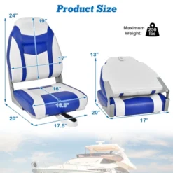 Costway 2 Pack High Back Folding Boat Seats With Sponge Cushion & Flexible Hinges -Costway GUEST db71f5f3 e9a9 4901 8c9c b02f8426496b