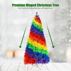 Costway 7FT Artificial Hinged Colorful Rainbow Full Fir Christmas Tree With 1213 Tips -Costway GUEST dbb50196 ed9a 491d a98c 8eb3601b83cd