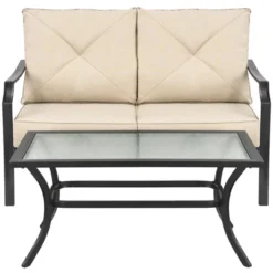 Costway 2 PCS Patio Loveseat With Coffee Table Outdoor Sofa Bench With Cushions -Costway GUEST dc205c1f eb61 4020 a26c 5f47e898cde3