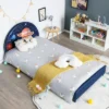 Costway Kids Upholstered Platform Bed Children Twin Size Wooden Bed Galaxy Pattern -Costway GUEST dc301522 f111 41cc baf8 3d2f8b0babaa