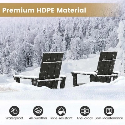 Costway Tall Adirondack Chair With Ergonomic Backrest Armrests & Footrest For Backyard Black/Gray/Navy/Turquoise 9 Costway Tall Adirondack Chair With Ergonomic Backrest Armrests & Footrest For Backyard Black/Gray/Navy/Turquoise - Image 7