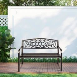 Costway Garden Bench Outdoor Furniture Porch Path Loveseat Chair -Costway GUEST dd466149 0583 4889 bd46 da4da01c0158
