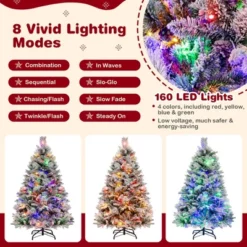 Costway 4.5 FT/6FT/7ft Pre-Lit Snow Flocked Christmas Tree Hinged Xmas Tree With8 Modes 160/240/320 Lights 20 Costway 4.5 FT/6FT/7ft Pre-Lit Snow Flocked Christmas Tree Hinged Xmas Tree With8 Modes 160/240/320 Lights -Costway GUEST ddb00ce4 f75c 4e14 ab25 d58a5239b9ed