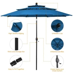 Costway 10ft 3 Tier Patio Market Umbrella Aluminum Sunshade Shelter Double Vented -Costway GUEST dde3f373 e820 49d6 9e63 a6172ef085ce